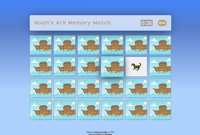 A fully accessible memory matching game using unicode and JQuery.
