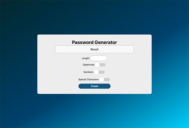 A password generator to help you generate complex, secure passwords.